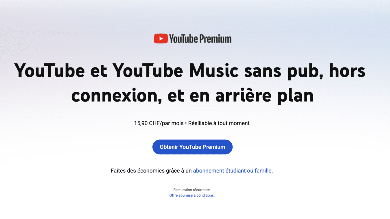 Les offres de YouTube Premium YouTube durcit sa position contre les bloqueurs de publicité